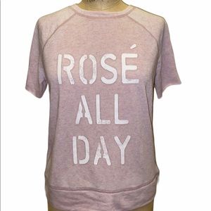 Rosé All Day Pink Short Sleeve Sweatshirt